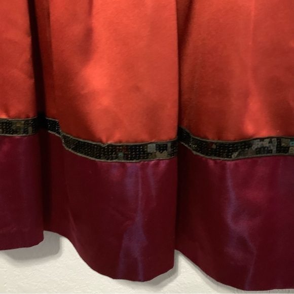 Kay Unger Sleeveless Lined Pleated Ribbon Cocktail Dress - Picture 3 of 6